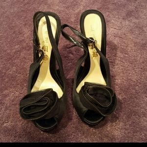 L.A.M.B flower peep toe pumps